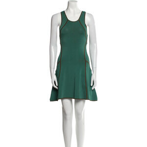 Scoop Neck Mini Dress - Green